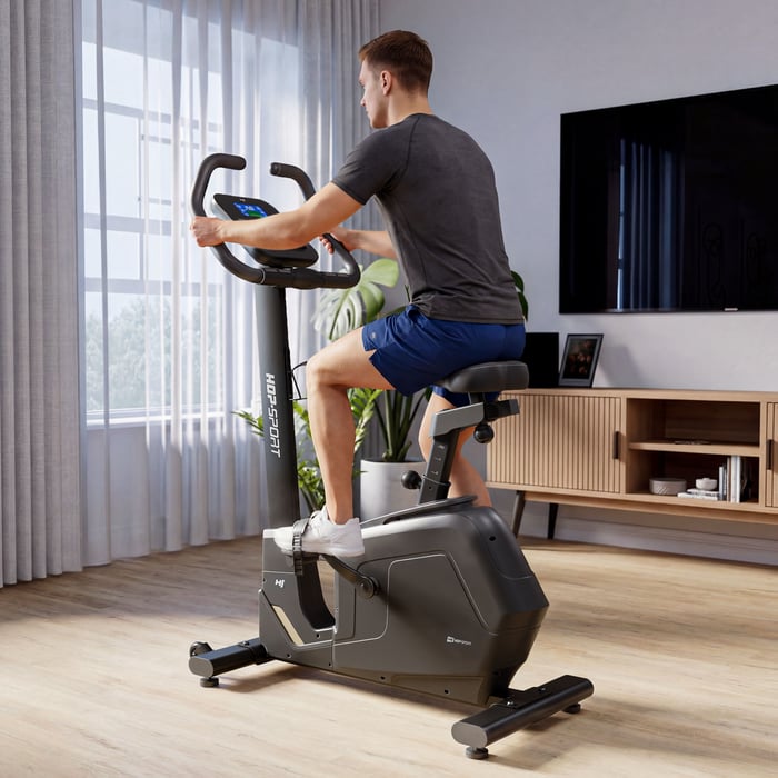 Roue d'inertie  du vélo d’appartement  de 12 kg et résistance à 32 niveaux.
