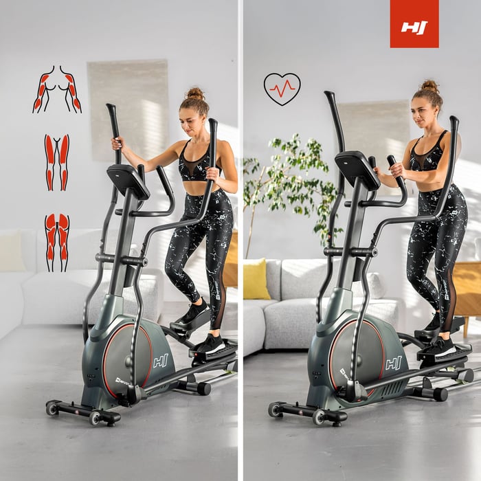 Vélo elliptique avec de fréquence cardiaque intégrés sur le guidon du vélo elliptique