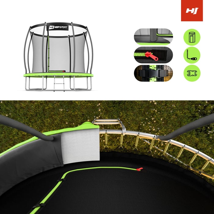 Trampoline de jardin Hop-Sport HS-PT08I 244 cm avec filet intérieur Citrouille