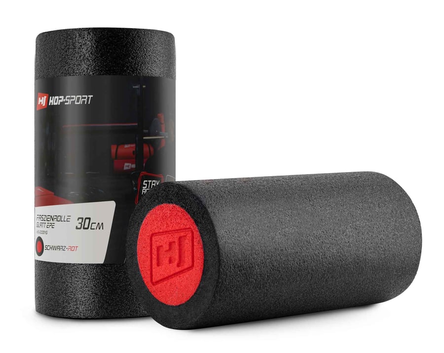 Rouleau de massage en EPE 30 cm noir/rouge