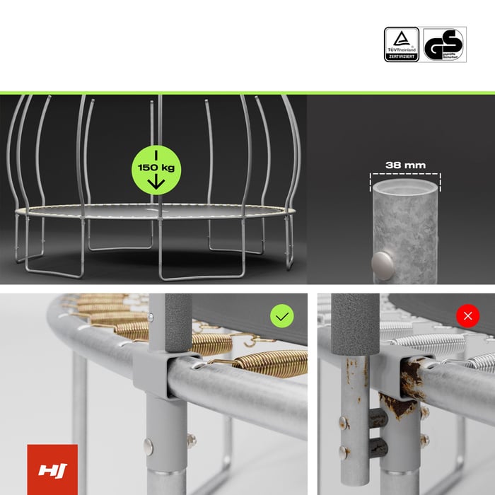 Trampoline Hop-Sport 488 cm avec filet intérieur innovant en forme de Citrouille
