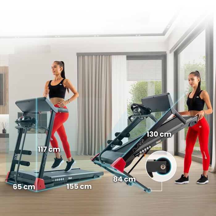 Tapis de course pliable HS-1200LB Soul avec mécanisme de déploiement horizontal