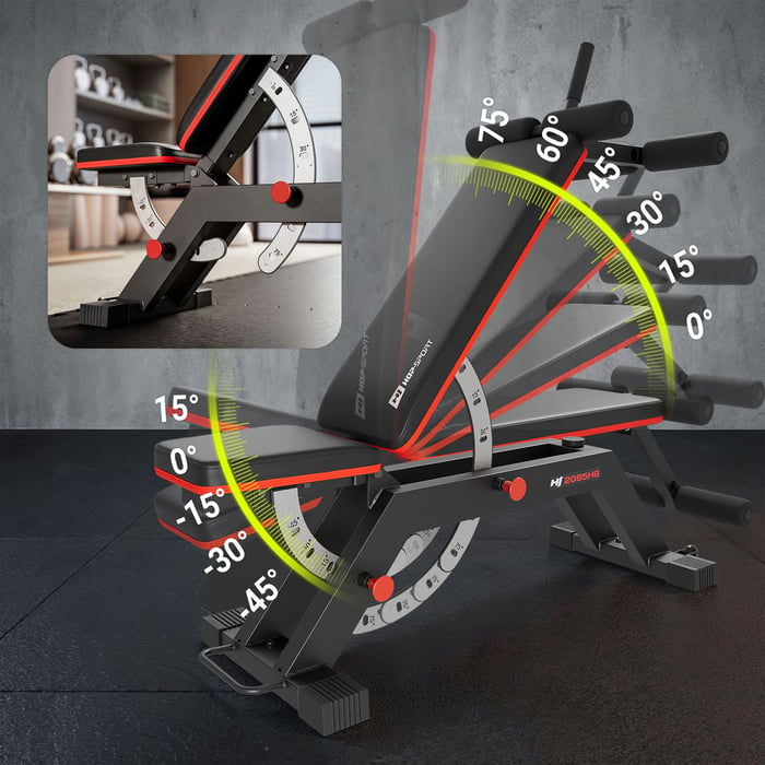 Banc de musculation capacité 300 kg avec profilés en acier renforcés.