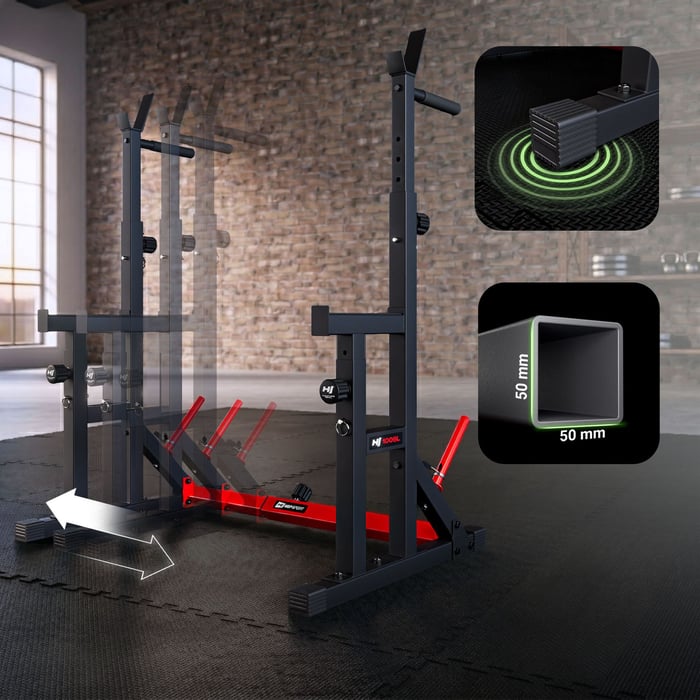 Structure en acier robuste du rack de musculation